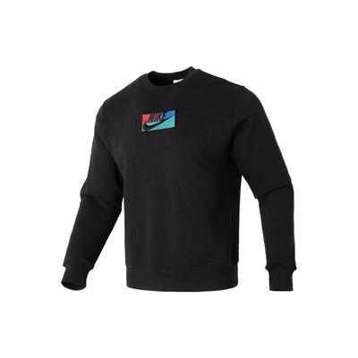 Nike Alphabet Crew Neck Casual Long Sleeve Sweatshirt Men Tops Black FB8436-010