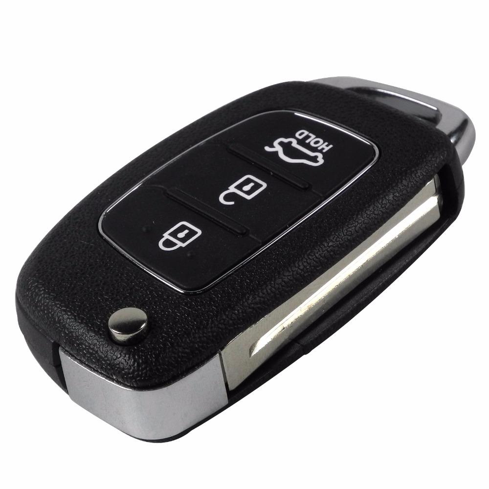 Jingyuqin Replacement 3/4 Buttons Remote Key Fob Car Key Case Cover Styling For Hyundai IX35 I20 3 Buttons Uncut Blade
