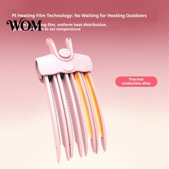 Quick Hair Fluffer Electric Heated Volume Clip, 2 Heat Settings Volumizing Root Lift Tool Comb for Thin Hair, Fluffy Bangs, USB Rechargeable Cordless