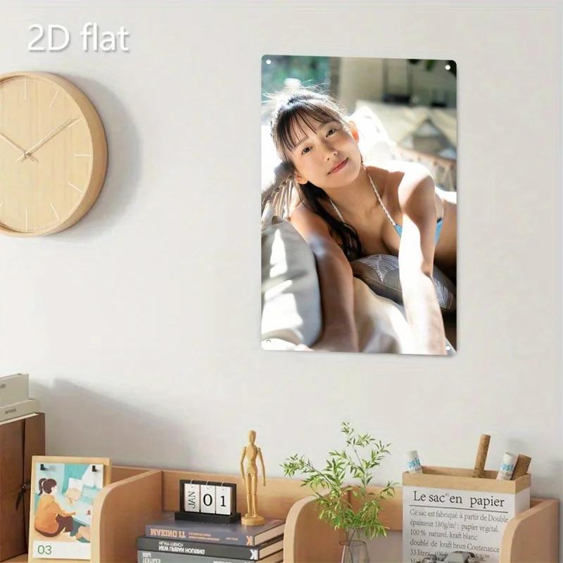 Metalowa Dekoracja Ścienna Portret Kobiety Płaski Metalowy Znak Minimalistyczny Nowoczesny Dom Trwała Płyta Żelazna