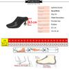 Fashion Aphixta 6.5cm High Heels Elegant Women Slides Square Toe Shallow Summer Dress Slides Sexy Metal Strange Style Heels Shoes Size42