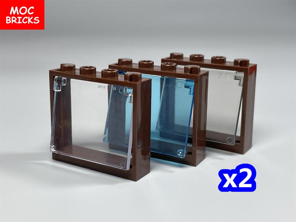 Non-Toxic Moc Bricks Door Frame Glass Window 1X4X3 60594 60603 Diy Architecture House Building Blocks Toys Kids Plastic Dolls