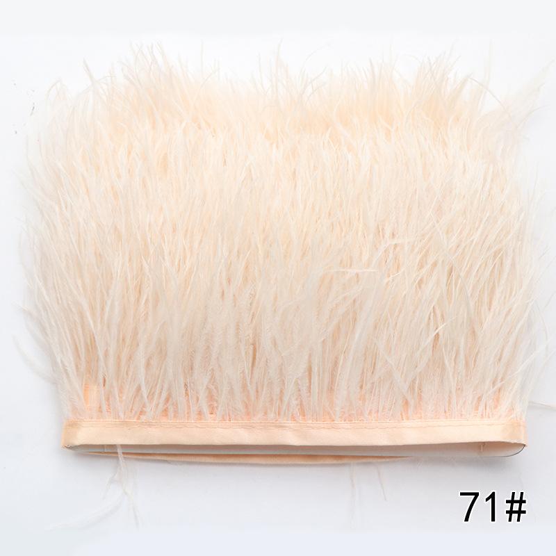 2M Ostrich Feather Cloth Edge 8-10 Cm Cuffs Clothing Skirt Decorative Accessories Color Ostrich Feather Cloth With Feathers