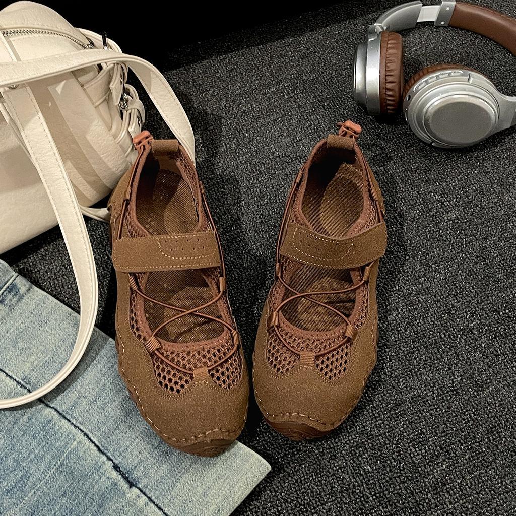 Retro brown French platform shallow mouth single shoes women's 2025 new autumn skirt versatile round head Mary Jane shoes