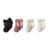 8Pairs Warm Bowknot Baby Cotton Socks Breathable Stripe Toddle Short Tube Socks Autumn Spring Cute Infant Solid Socks Gifts