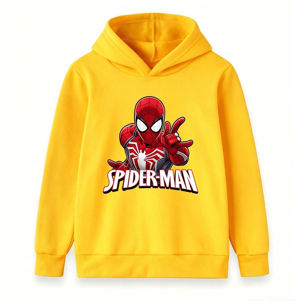 Kids Boys Girls Casual Pullover Hoodie, Cool Spider Graphic Printed Long Sleeve Soft Hooded Sweatshirt for Daily Wear Outdoor Activities Autumn Winter