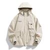 Tooling Jacket Men's Spring and Autumn New Loose Hooded Trendy Top Fat Fat Guy Large Size Coat