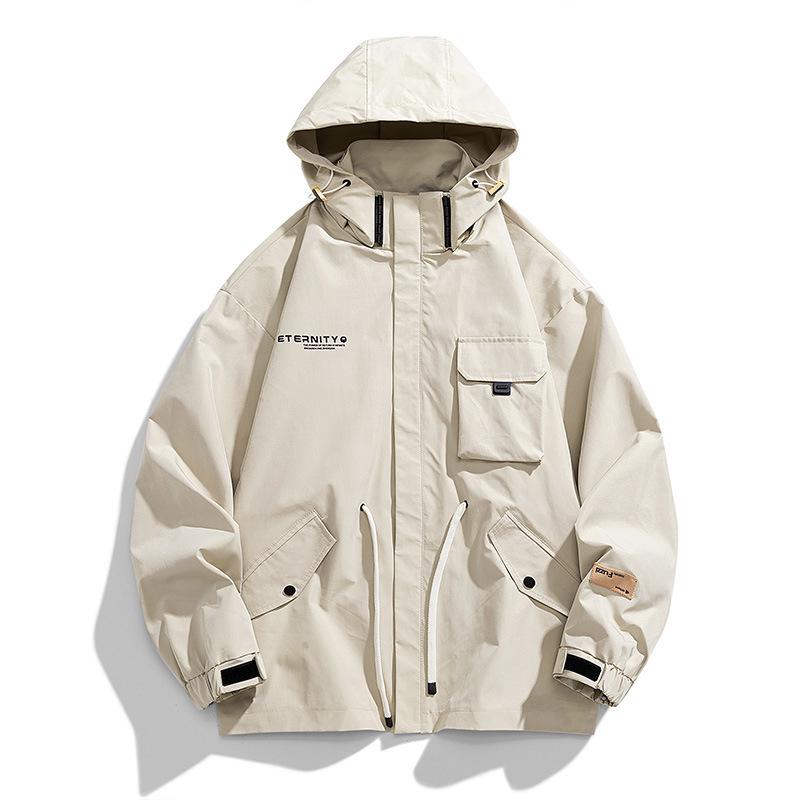 Tooling Jacket Men's Spring and Autumn New Loose Hooded Trendy Top Fat Fat Guy Large Size Coat