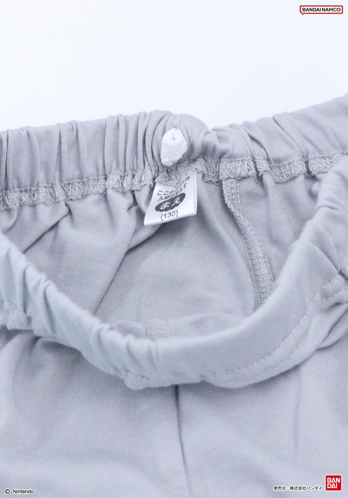 Kaitak Family Pikmin Kids' Light-Up Pajamas with Rings, Short Sleeves, and Shorts, Summer, Sizes 120cm, 130cm, and 140cm (140cm, Gray)