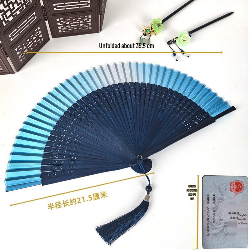 Traditional Chinese Bamboo Folding Fan for Hanfu and Qipao