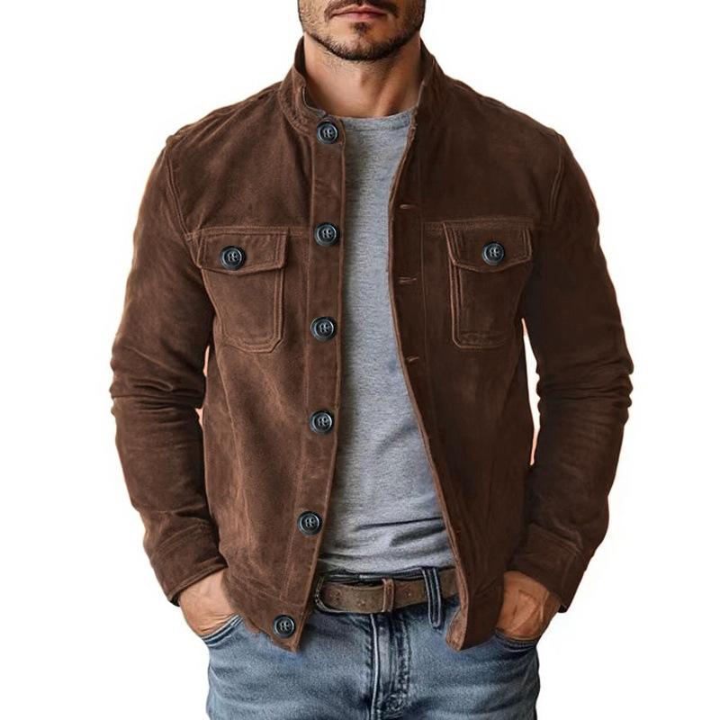 New men's casual European and American men's jackets, new imitation suede jackets