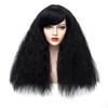 Stylish White Wig Slanted Bangs Corn Perm Long Curly Hair Instant Noodle Roll