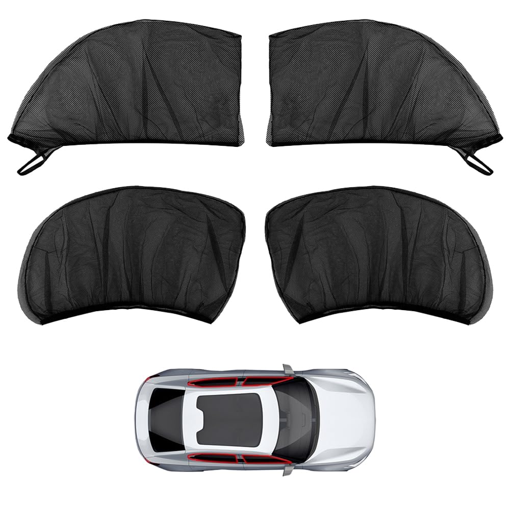 

ESJNNK Car Curtain, Car Screen Door, Set of 4, Front Side Window, Rear Side 75*65cm чёрный