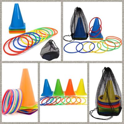 Juego de lanzamiento de anillos divertido para niños al aire libre, lanzamiento de círculos de plástico, competencia interactiva entre padres e hijos, entrenamiento sensorial para niños.
