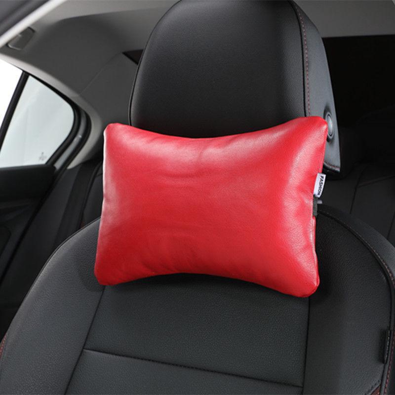 

Genuine Leather Car Headrest Neck Support Pillow Single Headrest красный