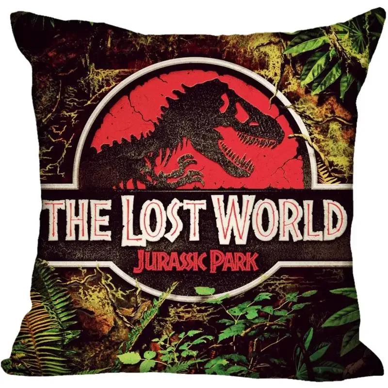 Custom Jurassic Park Logo Square Pillowcase Custom Zippered Pillow Cover Case 45x45cm(One Side)