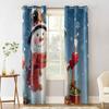 Christmas Snowman Snowflake Red Blue Blackout Curtains For Living Room Bedroom Window Treatment Blinds Drapes