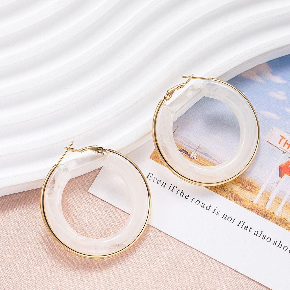 Exaggeration Hoop Earrings Advanced Sense Ear Needle Jewelry Accessories Hoop Ear Buckle Women
