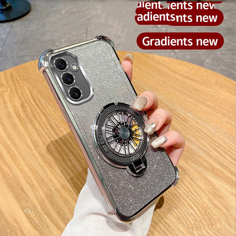 Shockproof Rotate Gyro Holder Magnetic Case on for Motorola Moto G24 G14 G34 G84 G54 G04 G53 E14 G52 G82 G10 Bracket Clear Cover