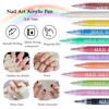 12 Stück Nail Art Stifte Set 3D Nagellack Stift Schnelltrocknend Nagelspitze Graffiti Punktierstift Nail Art Marker Zeichen Malstift für Zuhause Salon Maniküre