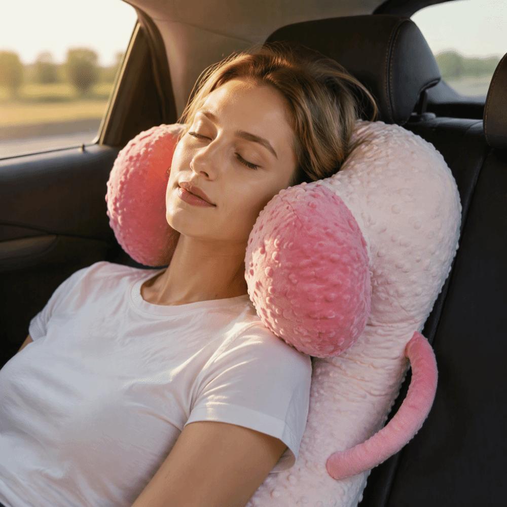 Foam Plush Car Neck Headrest Neck Protection Sleeping Pillow Cute Car Pillow Car Rear