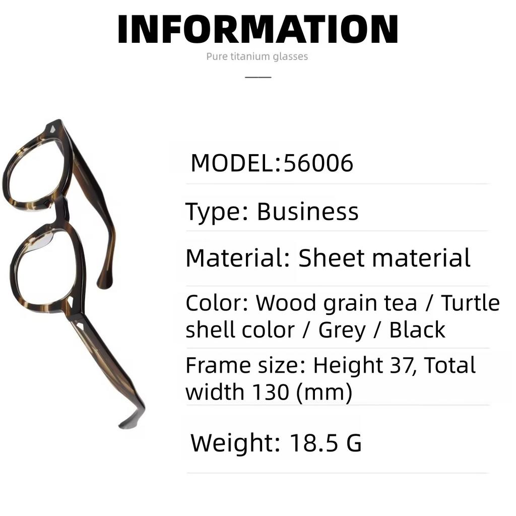 2026 High-End Reines Acetat Luxus mit einem Hauch von Eleganz Individuelles Logo Geeignet für Männer und Frauen