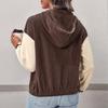 New Autumn and Winter Casual Style Zipper Cardigan Hooded Color-blocked Polar Fleece Jacket