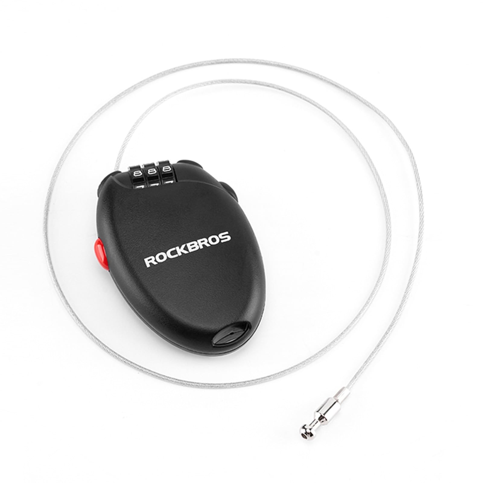 

ROCKBROS Проволочный Выдвижной Кодовый 3 Легкий Черный Замок, Замок, Противоугонный, Цифры, 60 см, Компактный, Чемодан/Велосипед/Детская коляска/Путешествия/Сноуборд/Шлем, чёрный