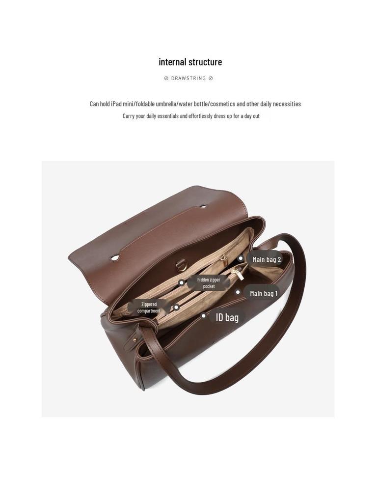 Versatile Women's Genuine Leather Crossbody Bag - Large Capacity, Popular Autumn/Winter Handbag