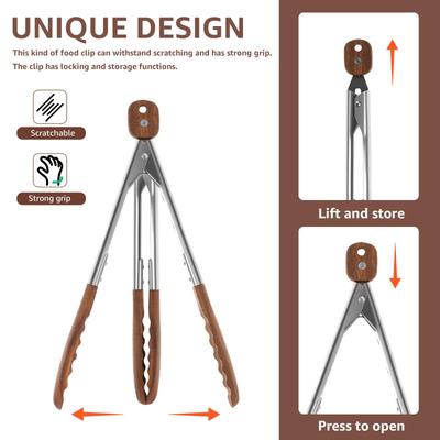 3Pcs Assorted Size Wooden BBQ Food Tong Heat Resistant Ergonomic Kitchen Cooking Tong With Pull Lock for Restaurant Home Kitchen