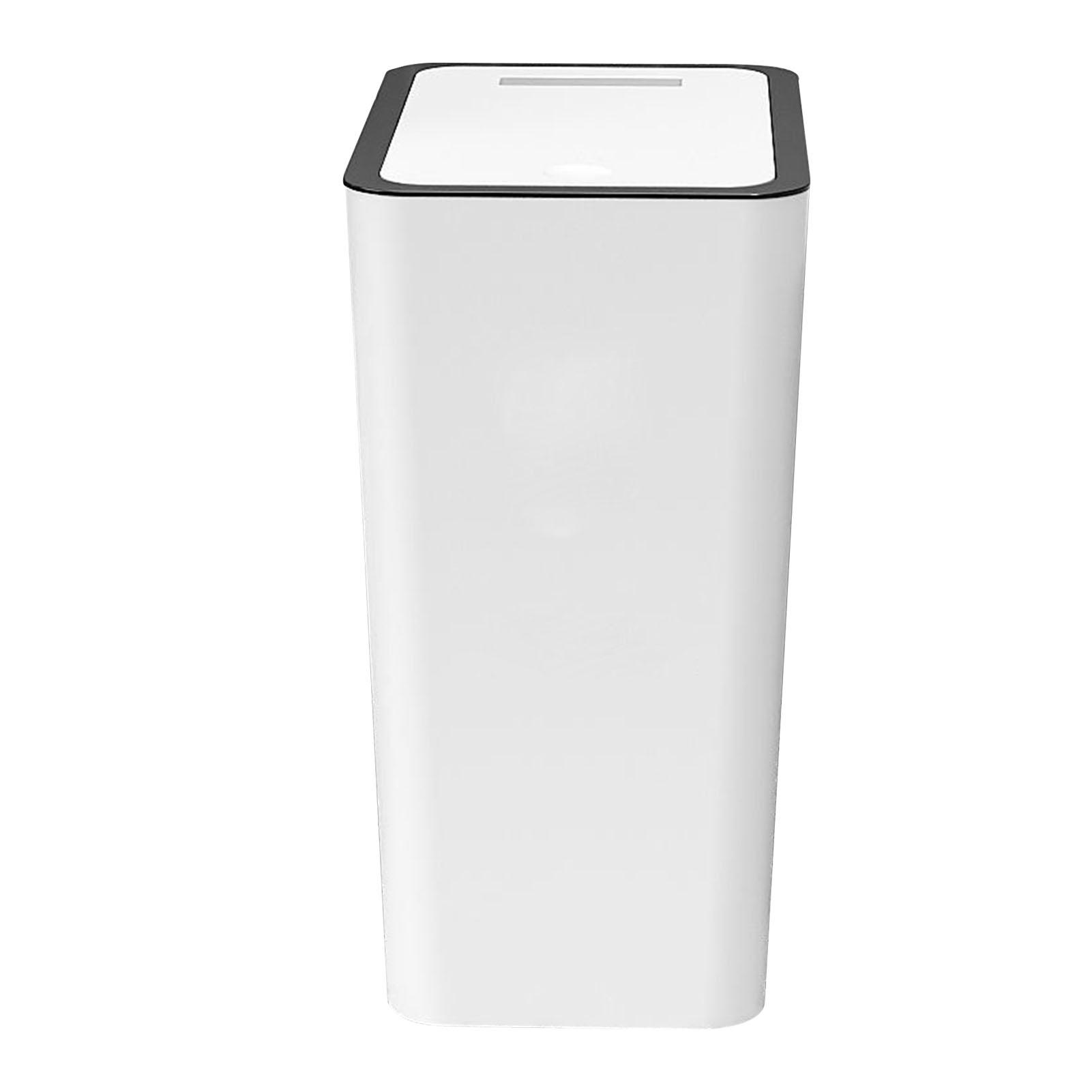 

Мусорное ведро пресс-типа с крышкой емкостью 15 л пластиковое мусорное ведро для ванной комнаты туалета кухни белого цвета