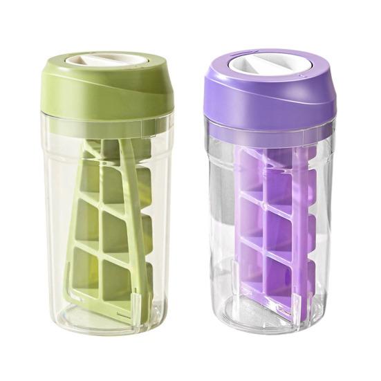 Ice Cube Tray 2-in-1 Large Capacity Twist & Release Ice Mold with Lid for Cocktails Drinks Easy Pop Out Ice Maker for Home Bars Outdoor