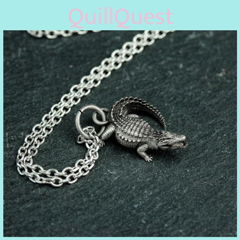 Retro Crocodile Style Animal Jewelry Pendant Alloy Chain Men Decoration Women