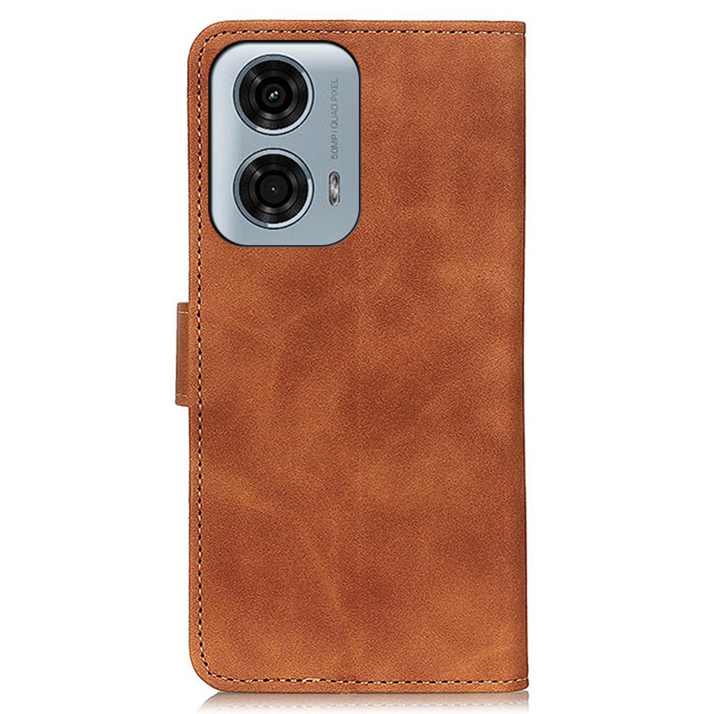 KHAZNEH Für Motorola Moto G24 Power Hülle PU Leder Handyhülle Retro Handy Ständer