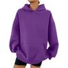 Women's Hooded Long Sleeve Sweatshirt Loose Fit Streetwear Solid Color Pullover Hoodie