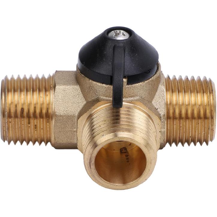 RV Water Heater By Pass Kit, 12 Inch Reinforced Hose with 3 Male 1/2 Inch NPT Valves and Double Female Connectors