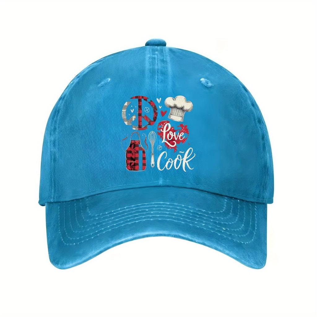Miłość Temat Kuchnia Czapka z Daszkiem Regulowana Bawełniana Kapelusz Szefa Kuchni Gotowanie dla Mężczyzn Kobiet