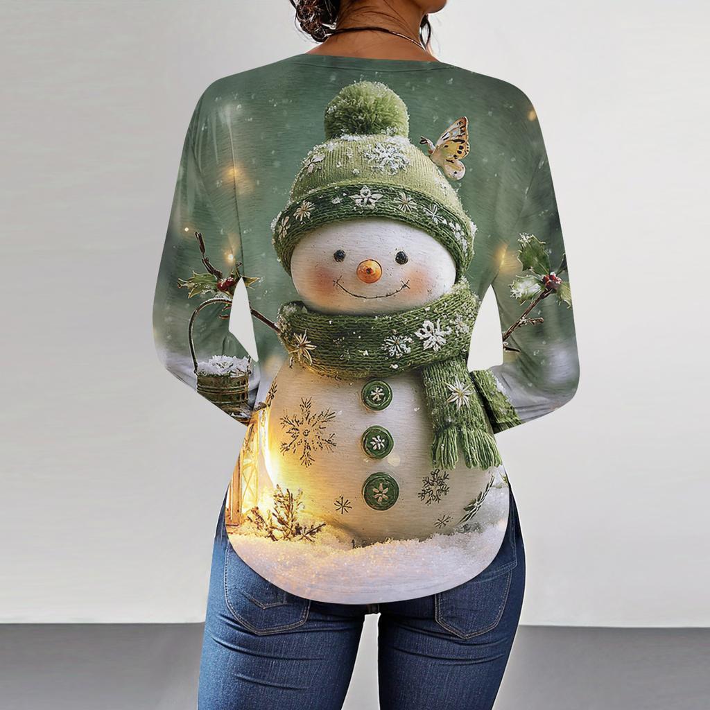 T-skjorter For kvinner Høst Uformelle Langermede skjorter Genser Vintage grafisk trykk Topp Genser Valentinsdag