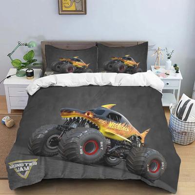 Conjunto de cama 3D Super Monster Truck Monster Jam Comforter, capa de edredom, conjunto de cama, capa de edredom, fronha, conjunto de cama king queen size