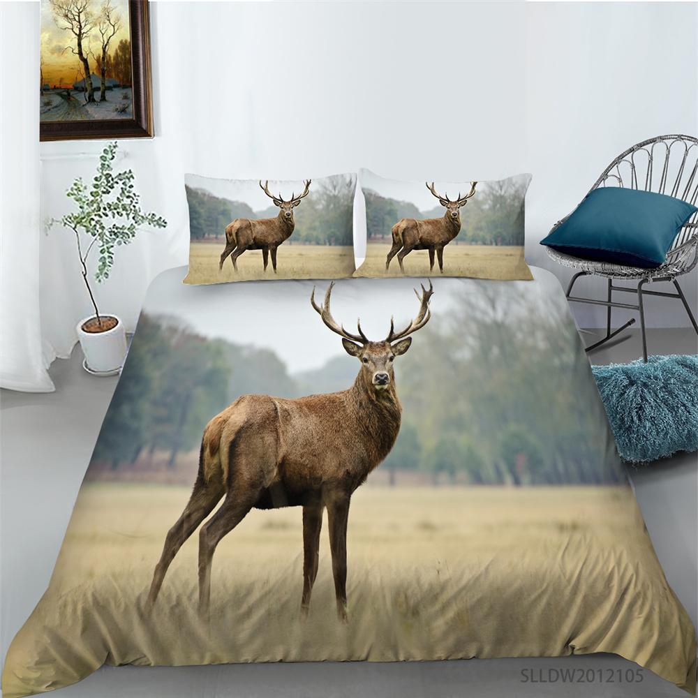 Venta caliente ciervos funda nórdica conjunto fresco ropa de cama para el hogar mascotas pintura ropa de cama traje hombre niños fundas de cama de lujo juegos de fundas de cama de moda