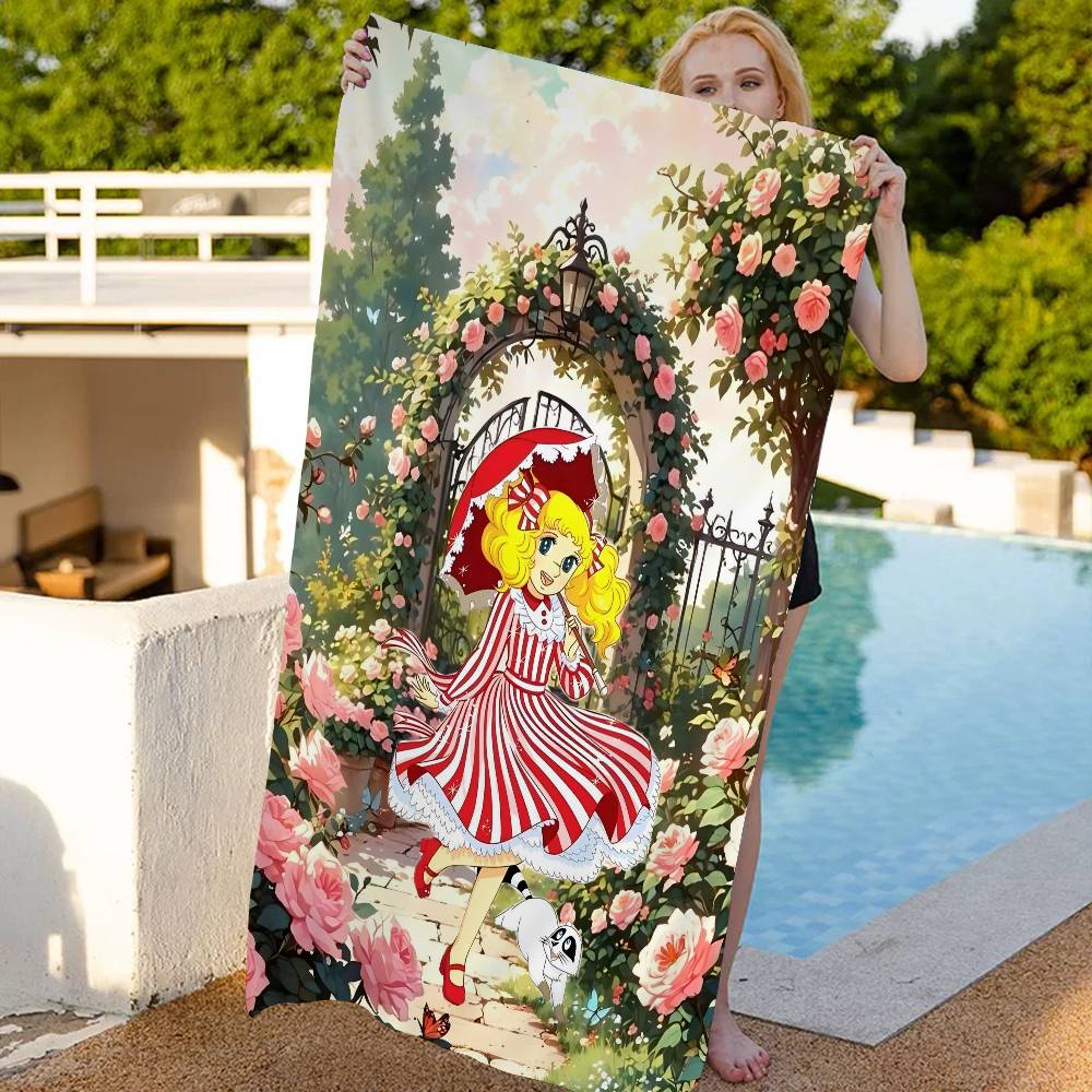 Candy Candy Anime Anime Beach Swimming Towel Soft Absorbent Washcloth Children's Gifts For Kids Travel Camping Gym