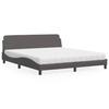 VidaXL Bed with Mattress Grey 180x200 Cm Faux Leather 3208460