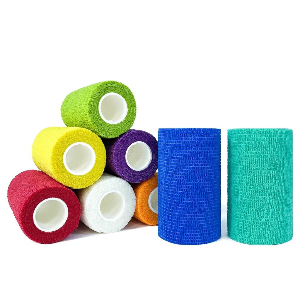 Non-Woven Elastic Self-Adhesive Bandage Roll – 2.5/5/7.5/10cm X 4.8m Cohesive Sports Wrap for Fingers, Wrist & Leg Support