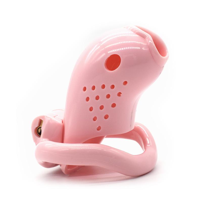 FRRK Male Chastity Resin Chastity Lock Adult Products Sm Appeal Chastity Cage Transparent Black Pink Sissy Chastity Cage