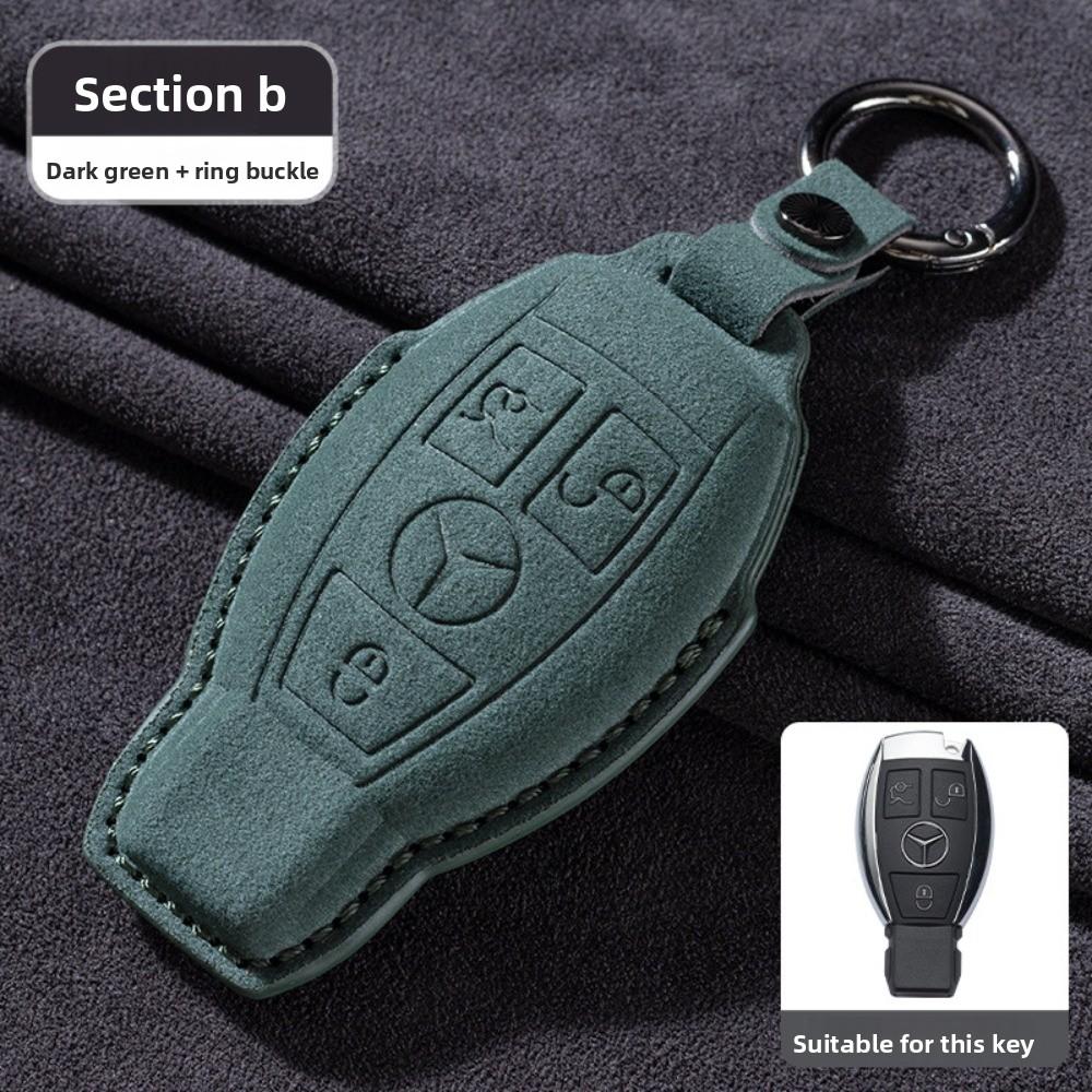 For Mercedes E300L Key Cover GLC260 Leather Case for Men E260L Car Accessories Suede Flip