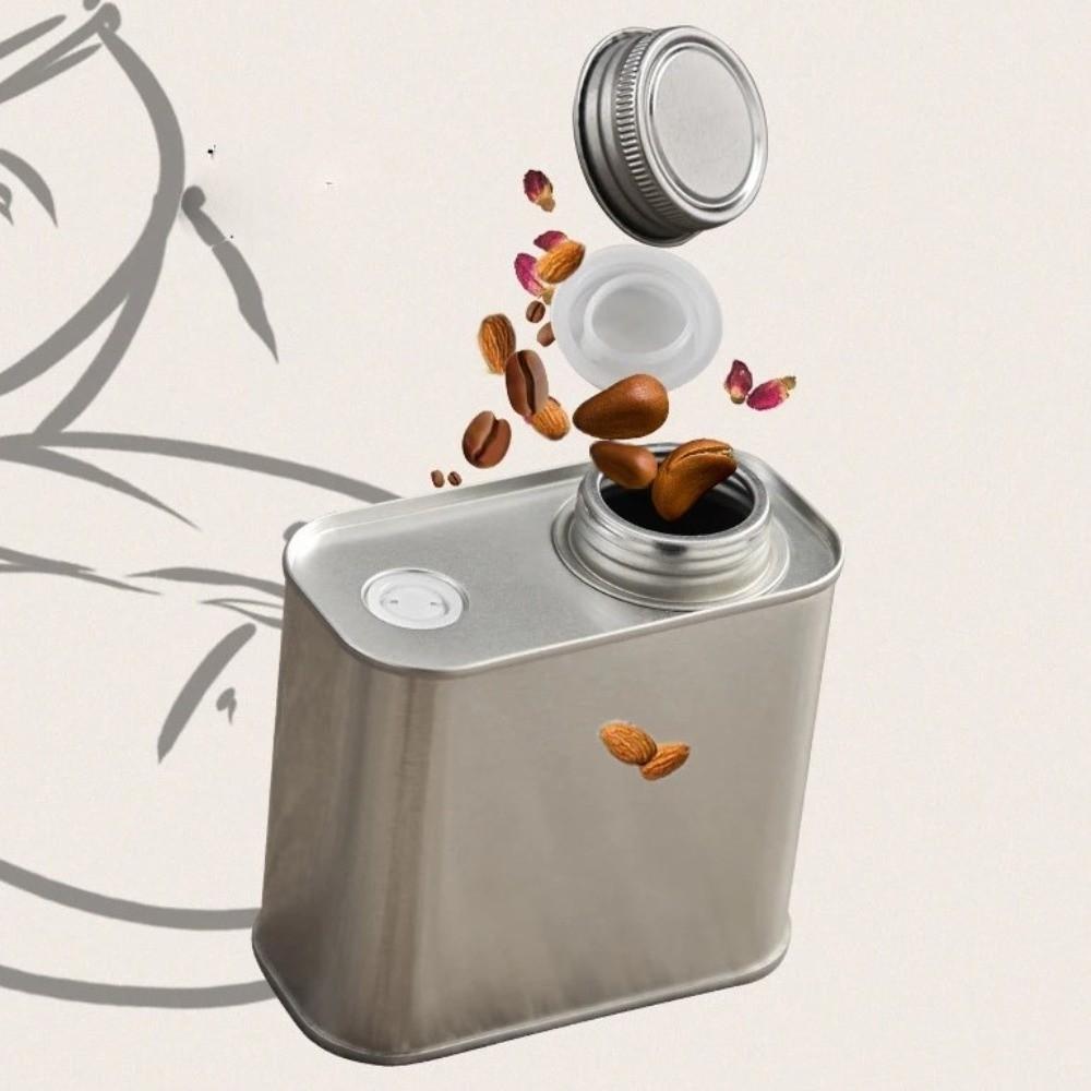 Velkokapacitní čtvercová plechovka na skladování kávových zrn, nová utěsněná plechovka na kávu