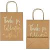 Gift Bags Medium Size - Gold Foil"thanks For Celebrating With Us" Brown Paper