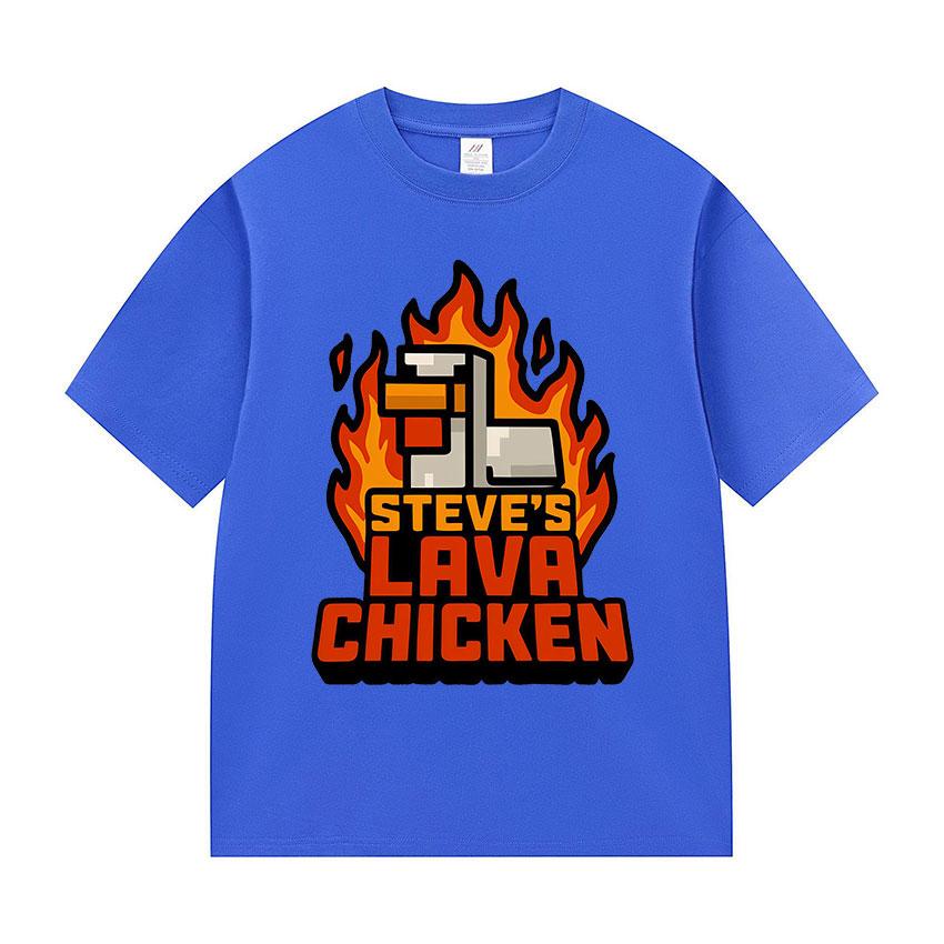 Steve‘s Lava Chicken Jockey Funny Meme T Shirts Men Women Fashion Humor Cotton T-shirts Vintage Oversized Short Sleeve Tops Tees