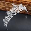 Bridal Alloy Rhinestone Crown Headdress New Baroque Crown Wedding Gauze Accessories Korean Jewelry Birthday Hair Accessories