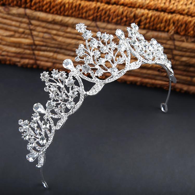 Bridal Alloy Rhinestone Crown Headdress New Baroque Crown Wedding Gauze Accessories Korean Jewelry Birthday Hair Accessories